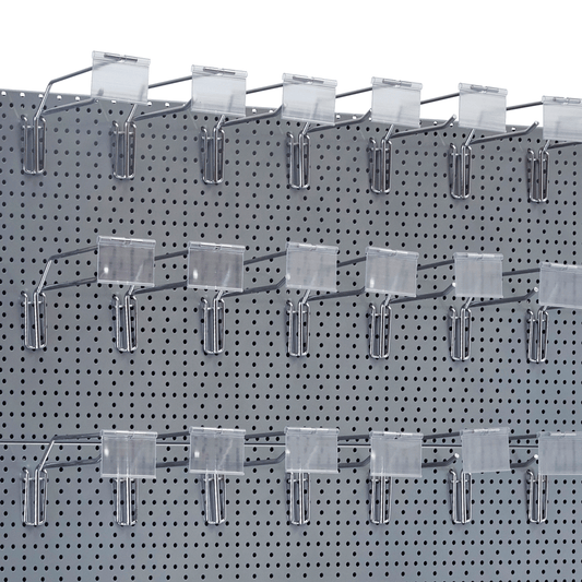6 inch Single Prong Pegboard Hook with Ticket Bar for 1 inch Pegboard