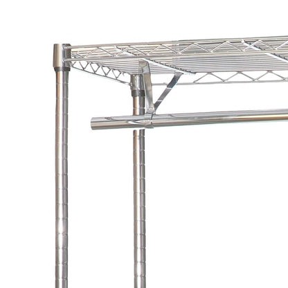 3 x Chrome Wire Clothes Racks - 2 x Rails & 3 x Shelves - H2100 x D450mm