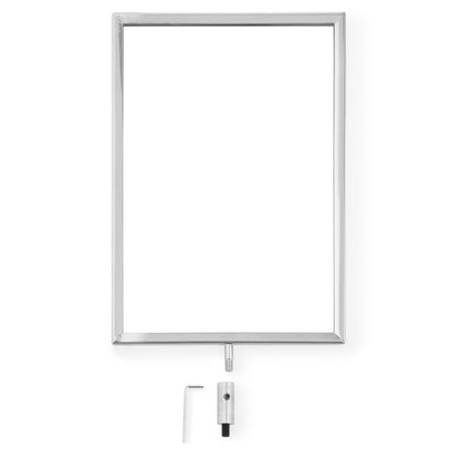 A4 Chrome Portrait Display Frame for All-Way Retractable Barrier Posts