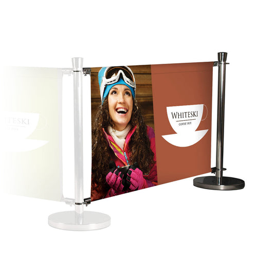 Chrome Deluxe Cafe Barrier Extension Kit - Single Sided Graphics