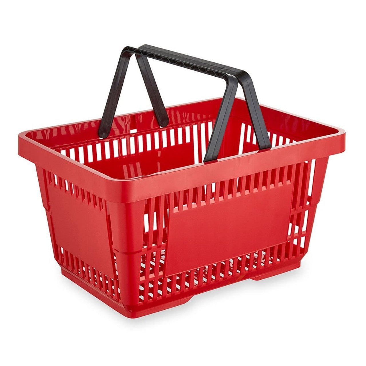 Red Plastic Shopping Basket - 27L