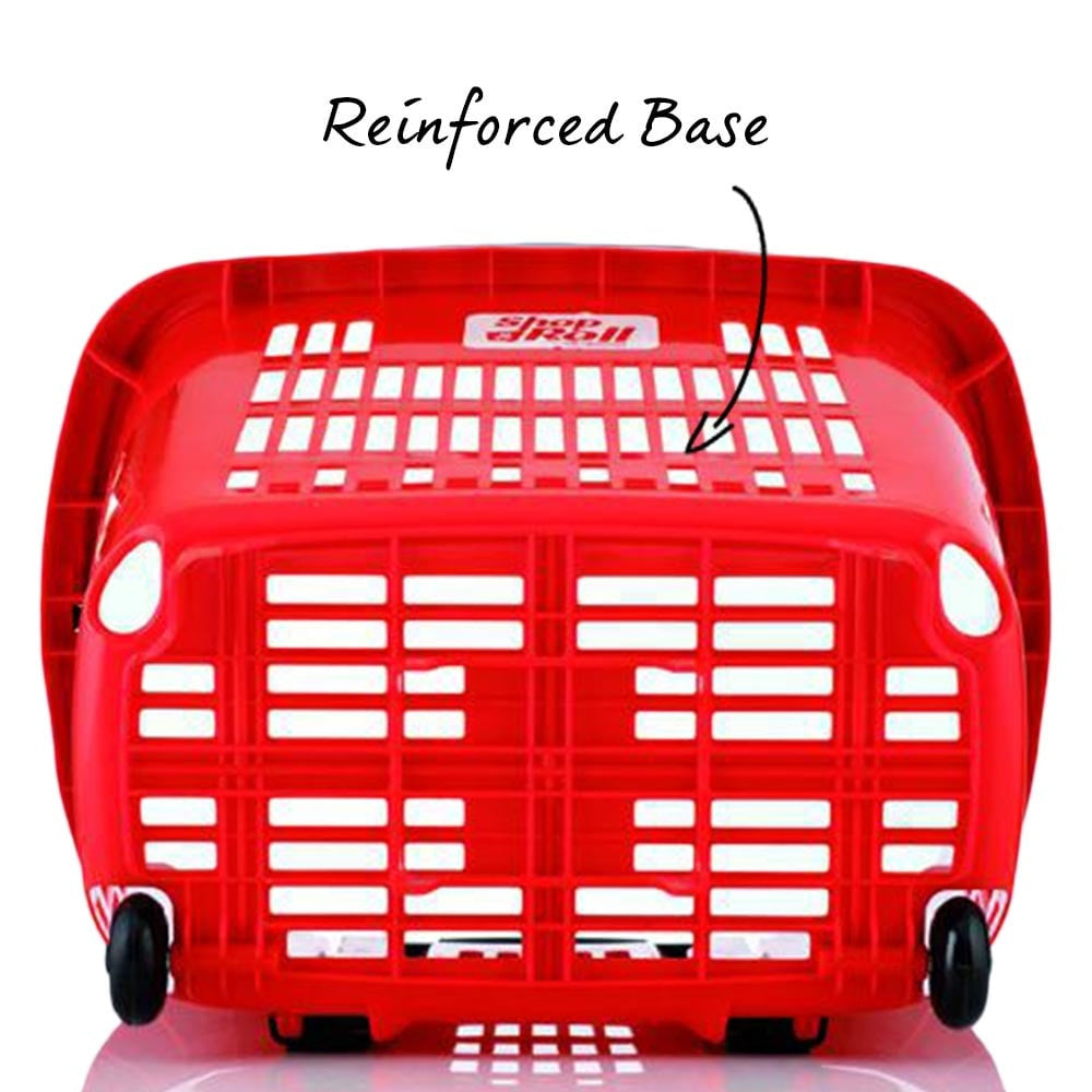Blue Plastic Shopping Basket With Wheels And Telescopic Handle - 34L