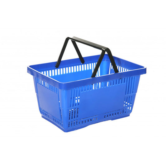 Blue Plastic Shopping Basket - 22L