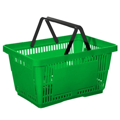 Green Plastic Shopping Basket - 22L