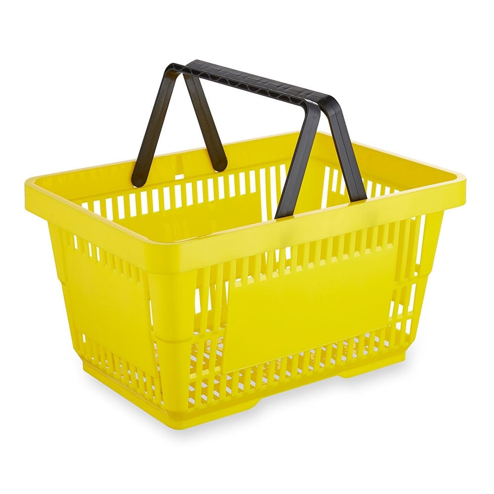 Yellow Plastic Shopping Basket - 22L