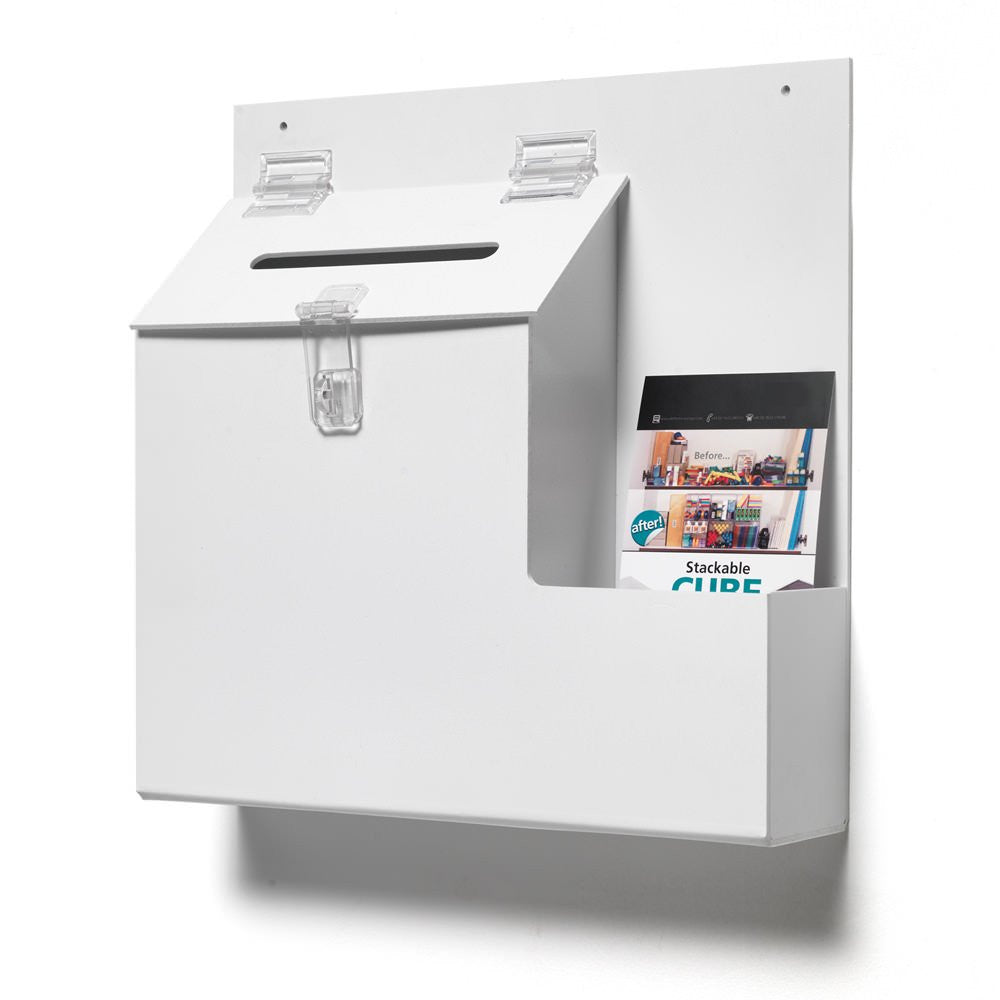Lockable Suggestion Box With Leaflet Holder