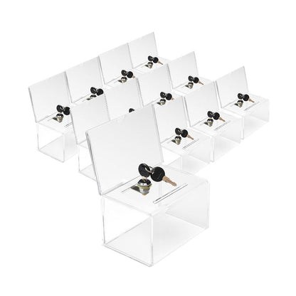 Pack of 12 Lockable Acrylic Suggestion Box With Small Insert