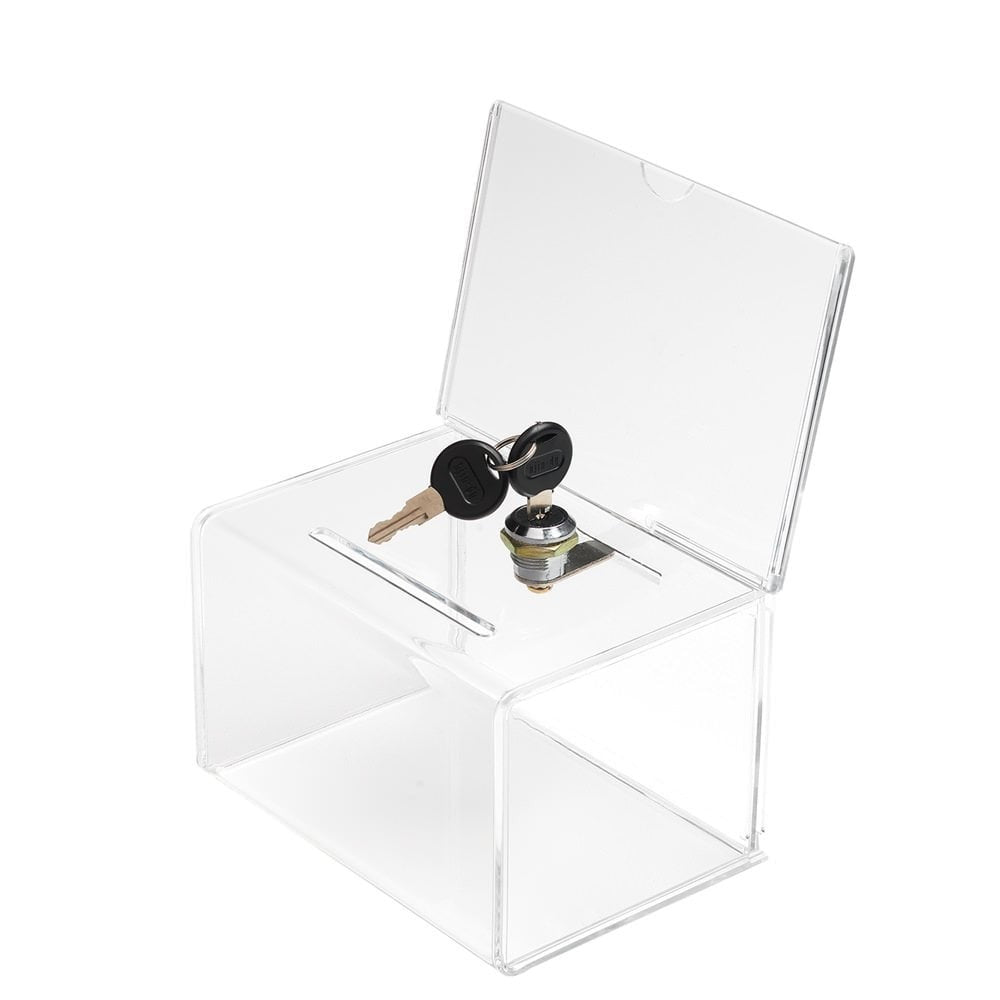 Pack of 12 Lockable Acrylic Suggestion Box With Small Insert