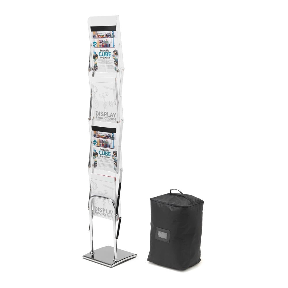 Folding Literature Floor Stand With Carry Case - A4 Portrait