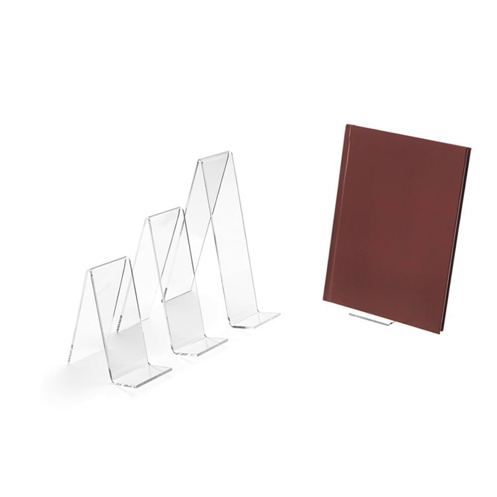 Clear Acrylic Book Stand - H180 x W50 x D130mm