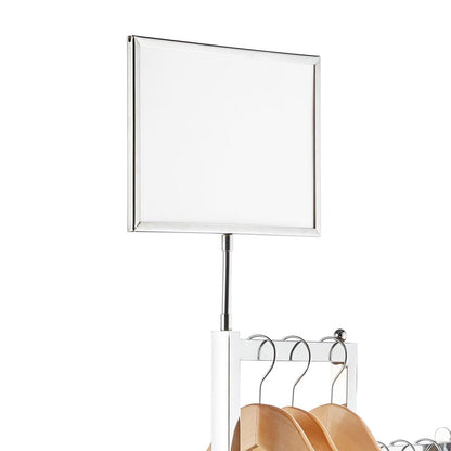 Chrome Sign Holder For Clothes Rail Display Stands