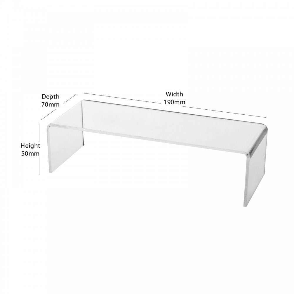 Clear Acrylic Display Bridge - H50 x W190 x D70mm
