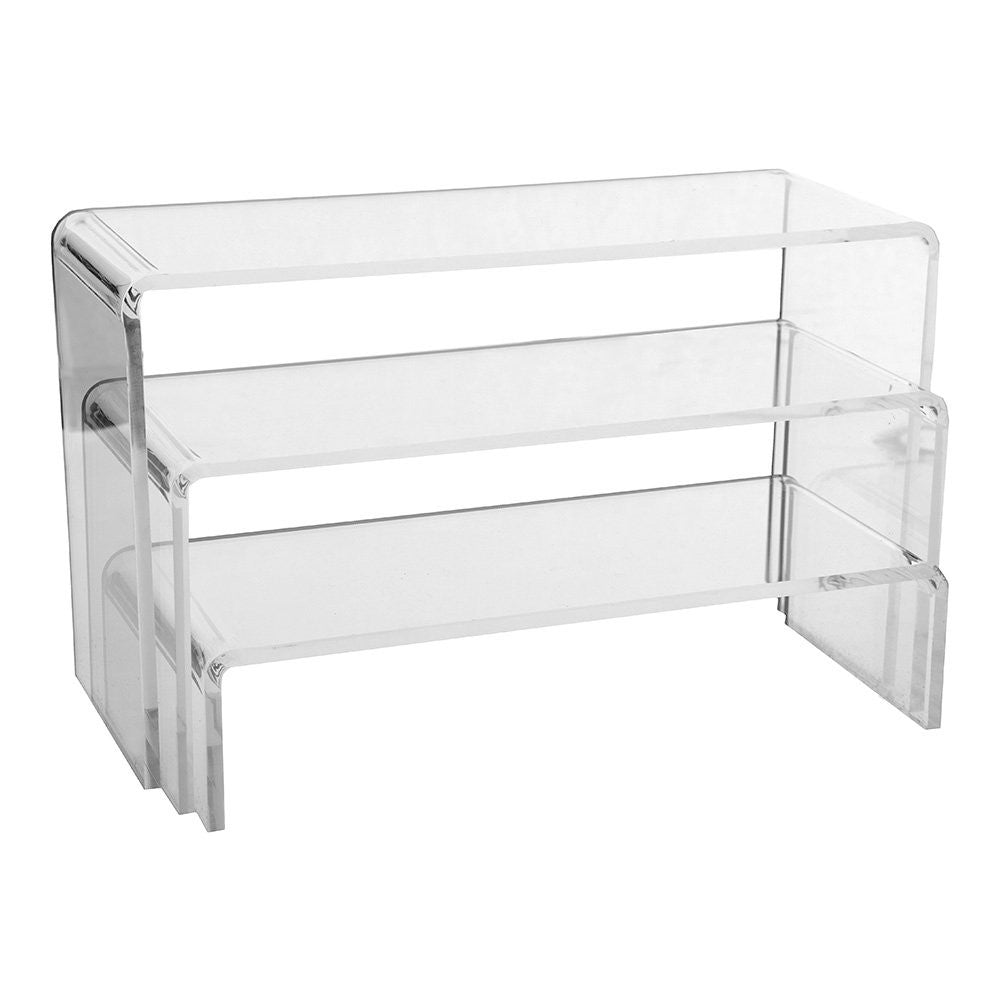 Set of 3 Clear Acrylic Display Bridges - Large- H50, 100, 150mm