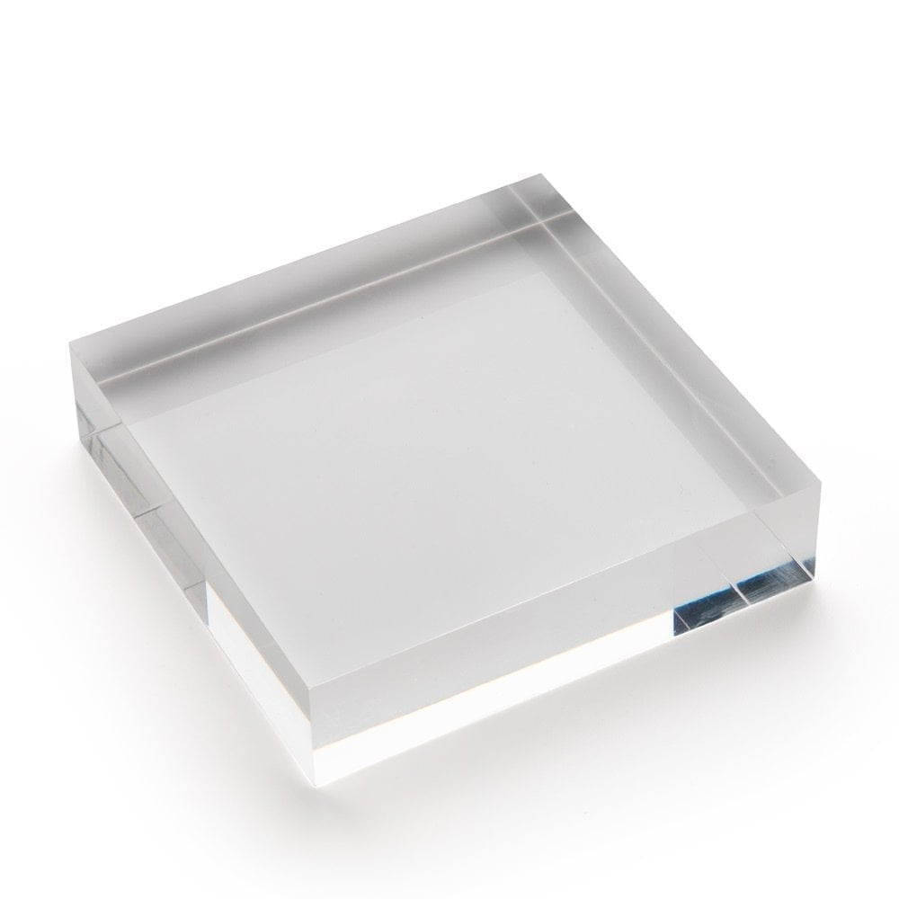 Large Acrylic Solid Display Block - H25 x W100 x D100mm