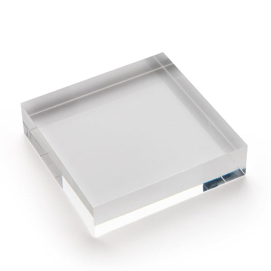 Large Acrylic Solid Display Block - H25 x W100 x D100mm
