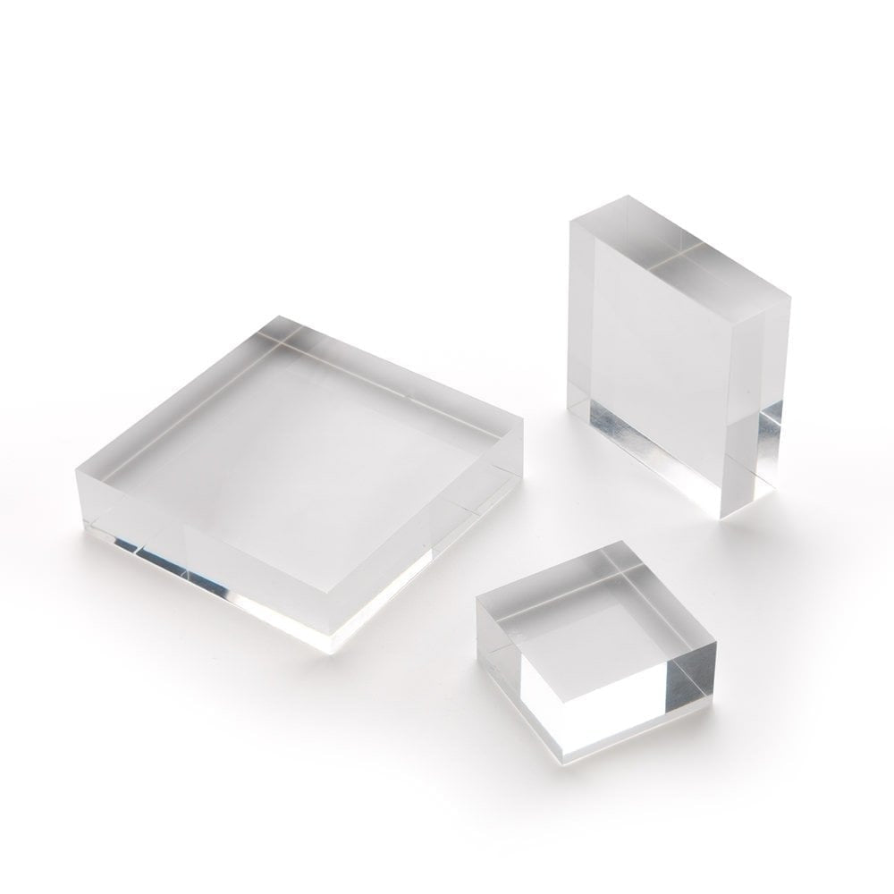 Large Acrylic Solid Display Block - H25 x W100 x D100mm
