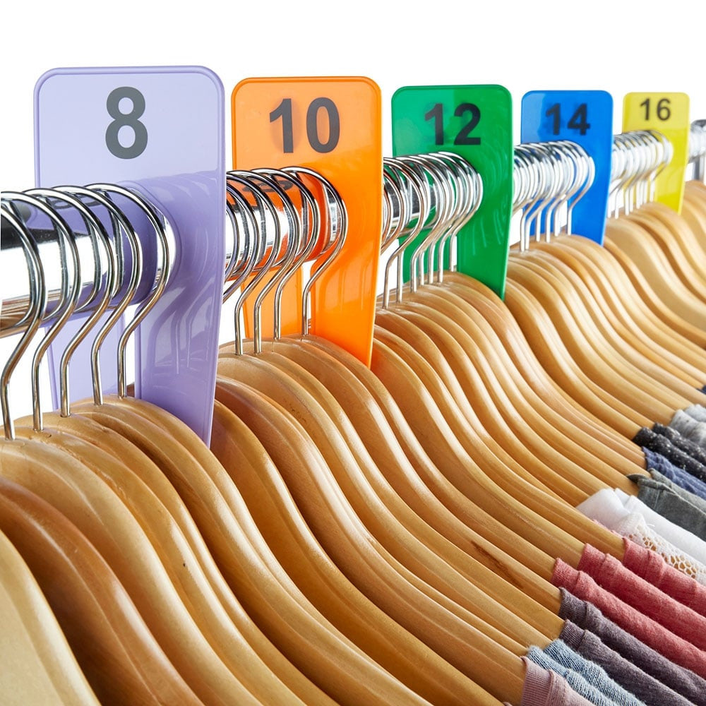 Set of Clothes Rail Size Dividers - 5 of Each Size (65 Total)