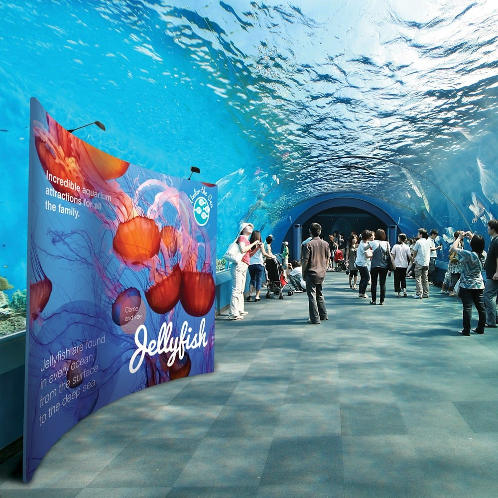 Curved Fabric Exhibition Stand - With Single-Sided Graphics
