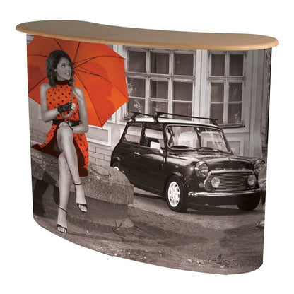 Beech-Top Pop-Up Counter With Graphics