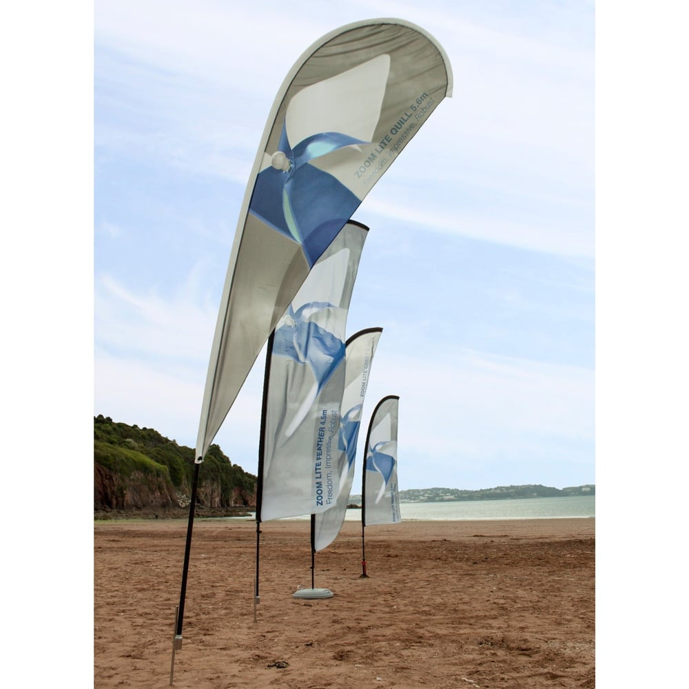 Quill Flag With Pole And Cross Base - Graphic Area H2800 x W900mm
