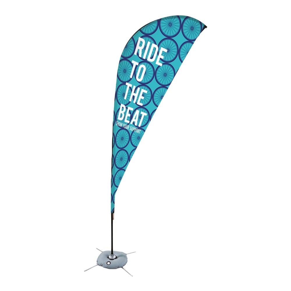 Quill Flag With Pole And Cross Base - Graphic Area H2800 x W900mm