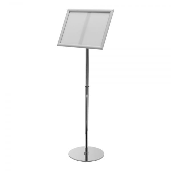 A4/A3 Silver Adjustable Floor-Standing Snap Frame Sign Holder - Max height 1080mm - Portrait or landscape