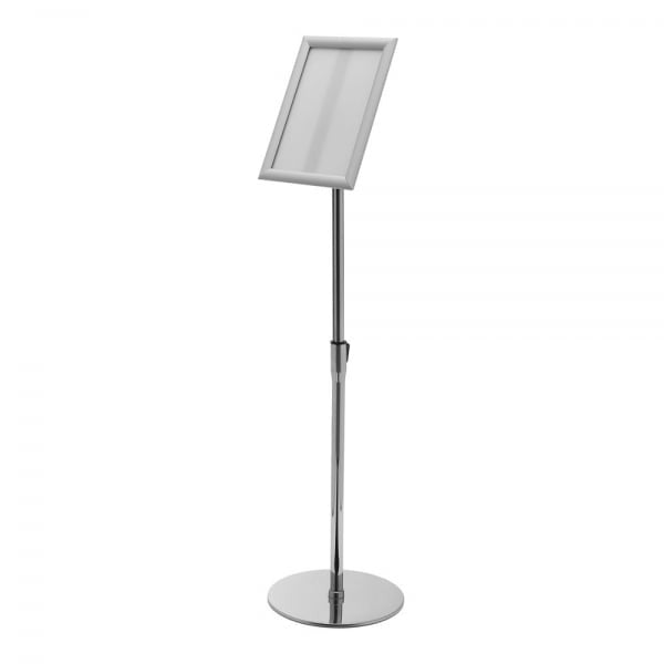 A4/A3 Silver Adjustable Floor-Standing Snap Frame Sign Holder - Max height 1080mm - Portrait or landscape