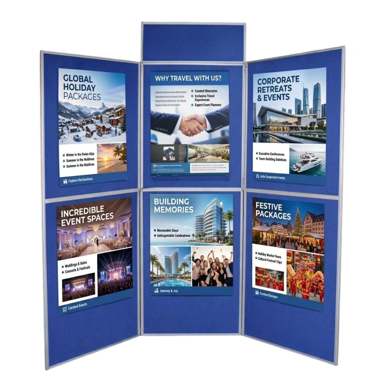 Blue 6-Panel Event Display Board Kit - H1800 x W1800mm