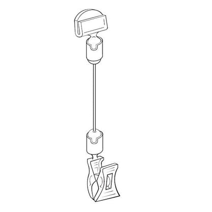 Pack of 10 Clear Sign Clip with Clamp - 70mm
