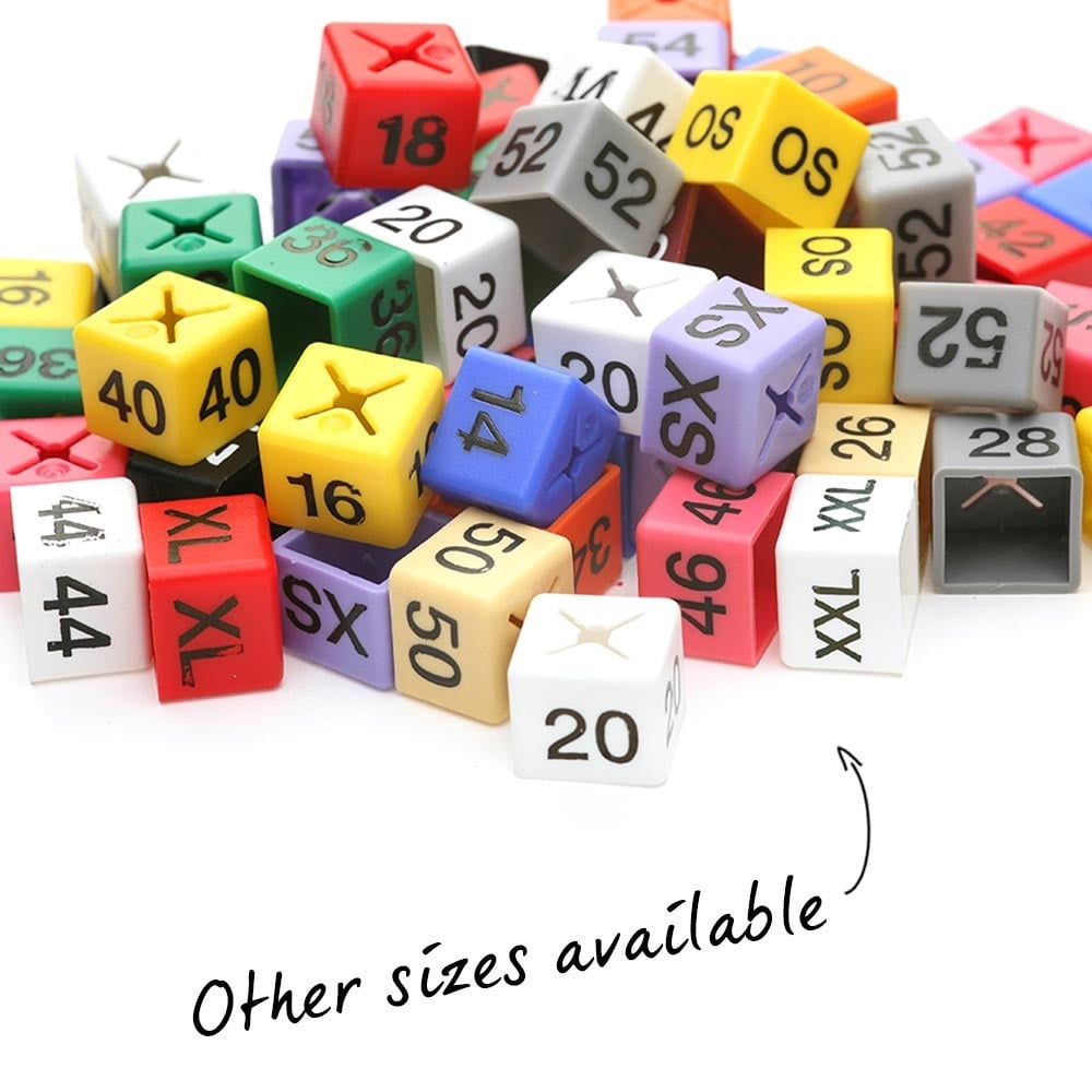 Size Cubes- One Size Per Pack of 50 - Sizes XS to XL Available