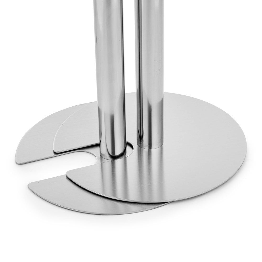 All-Way Stackable Retractable Belt Barriers - Polished Stainless Steel with 2m Red Belts