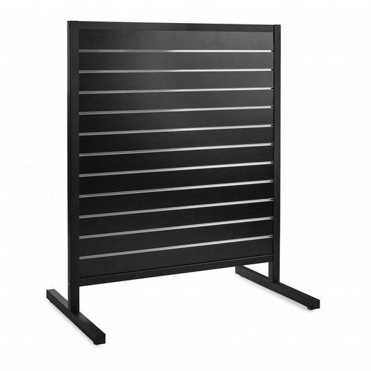 Black Floor-Standing Double-Sided Slatwall Display Gondola with Aluminium Inserts