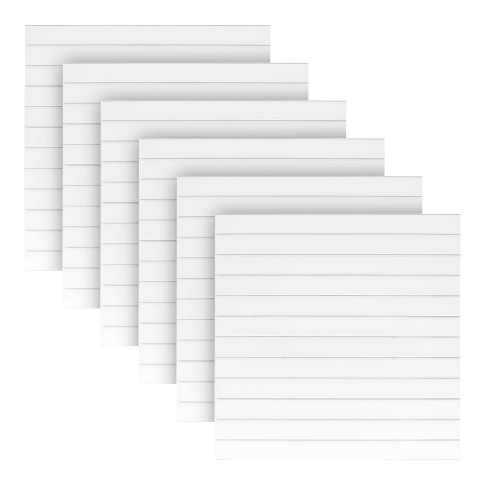 6 x White Half Size Slatwall Panels and Insert Kit - 72 Inserts