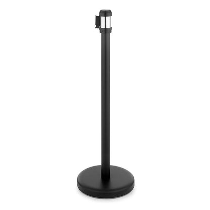 All-Way Retractable Belt Barrier Post - Black Post with 2m Webbed Belt