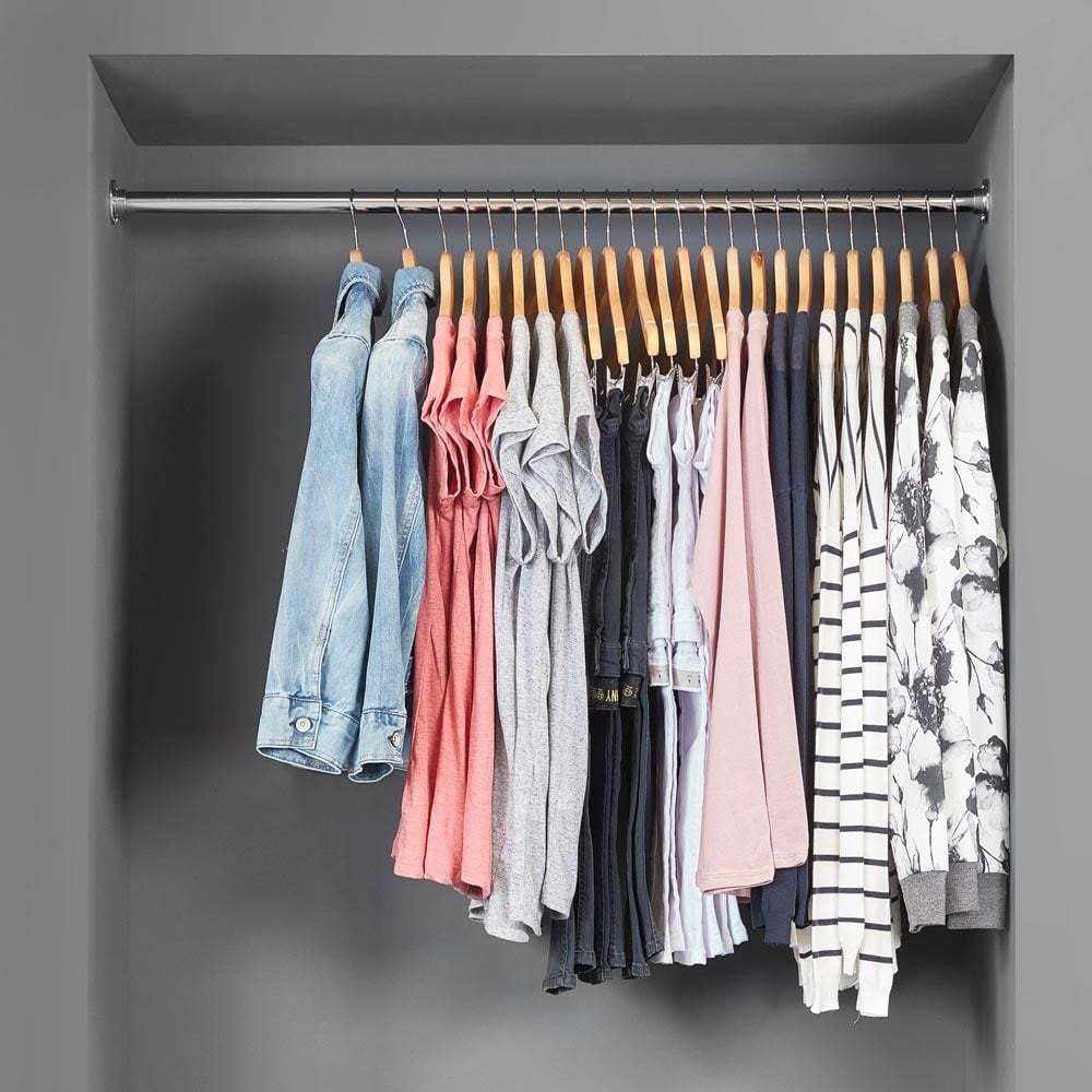 600mm Alcove Chrome Tube Hanging Clothes Rail