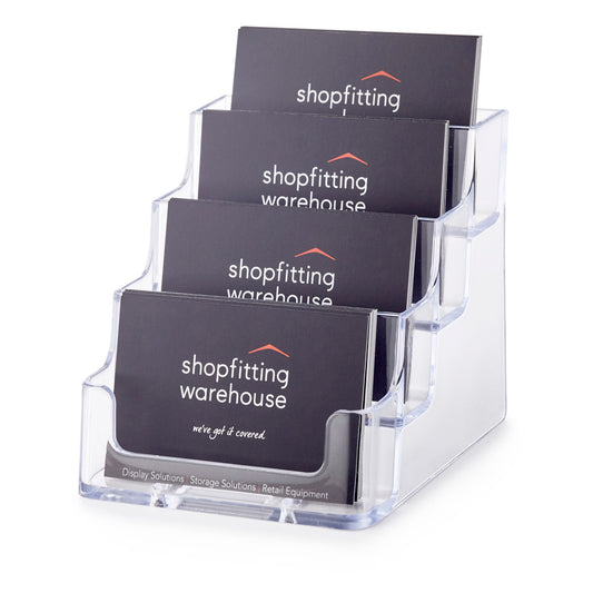 Clear 4 Tier Business Card Holder