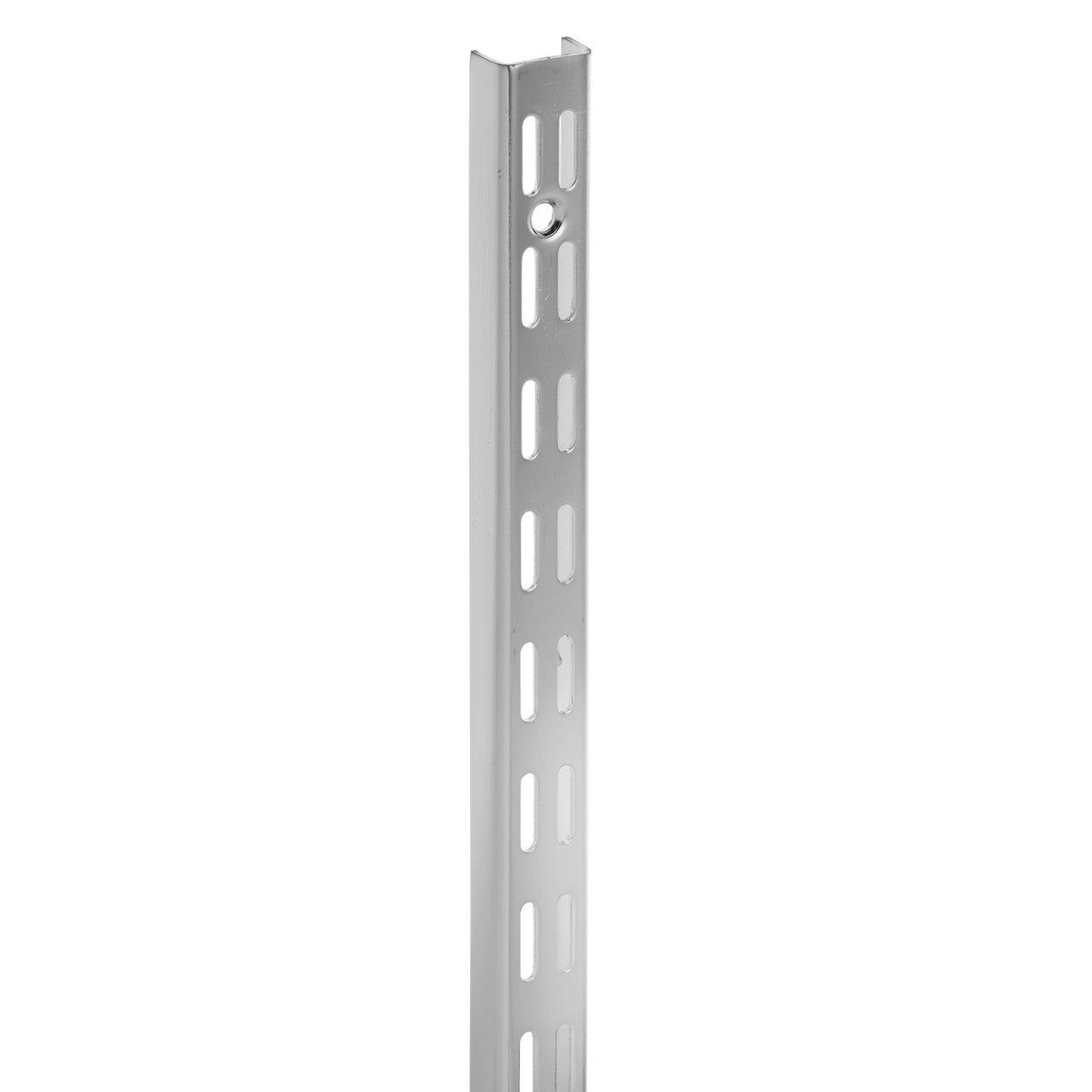 Chrome Twin Slot Shelving Kit - H1980mm, 3 Uprights & 5 Oak Wooden Shelves
