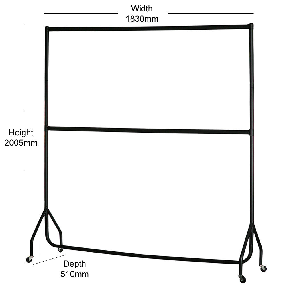 2-Tier Black Heavy-Duty Clothes Rail
