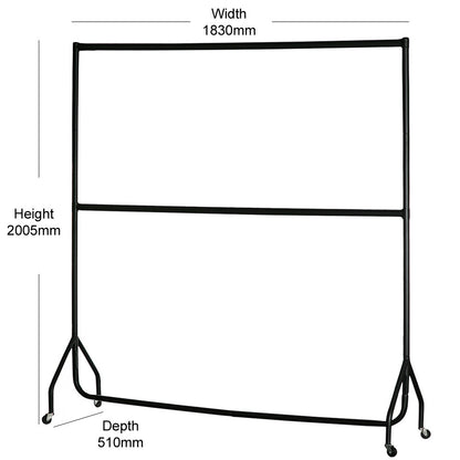 2-Tier Black Heavy-Duty Clothes Rail