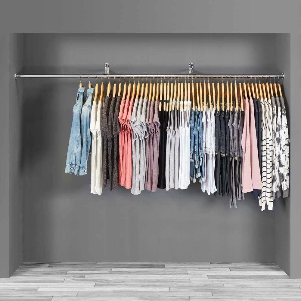 1.8m Alcove Hanging Clothes Rail with 2 Support Arms