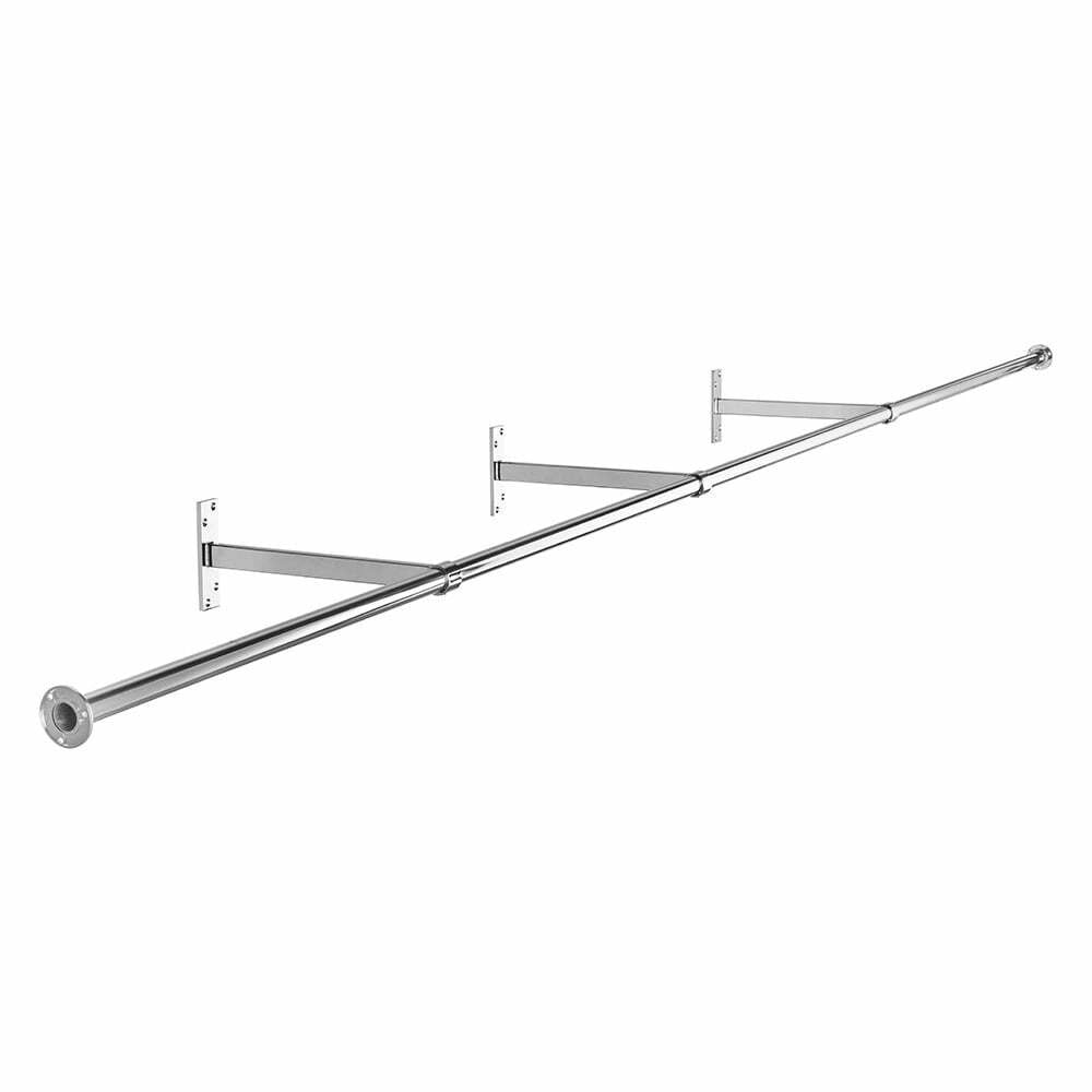 2.4m Alcove Hanging Clothes Rail with 3 Support Arms