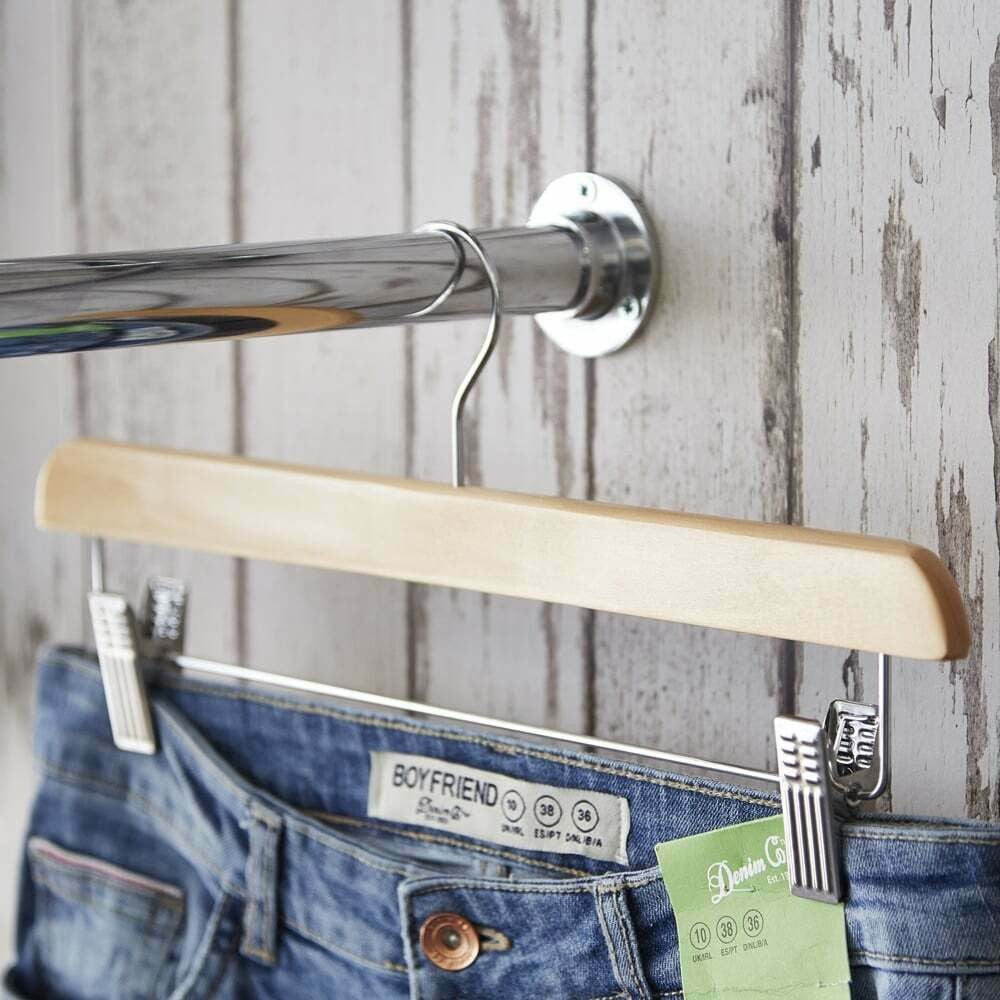2.4m Heavy Duty Alcove Hanging Clothes Rail with 3 Support Arms