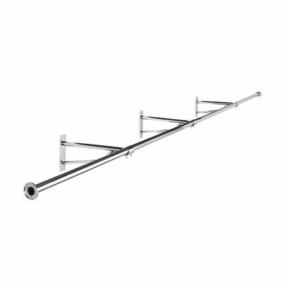 2.4m Heavy Duty Alcove Hanging Clothes Rail with 3 Support Arms