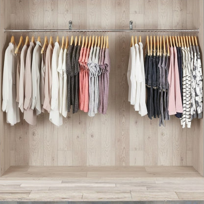 3m Alcove Hanging Clothes Rail with 2 Wall-fix Arms