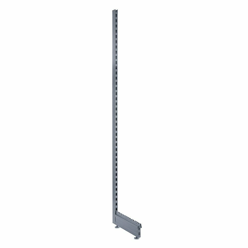 Silver End of Run Upright and Leg for Retail Shelving - H1800 x D470mm
