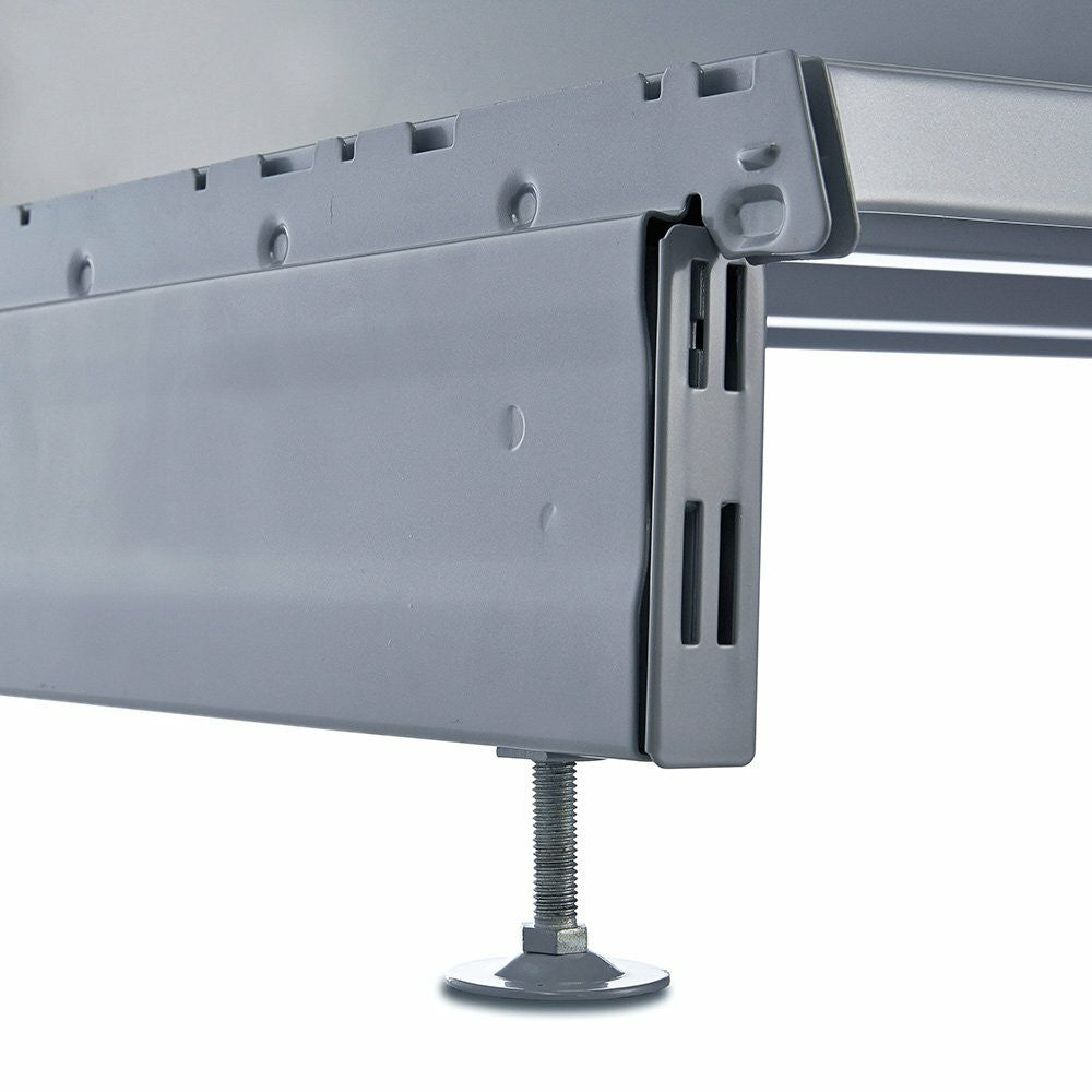 Silver End of Run Upright and Leg for Retail Shelving - H1800 x D470mm