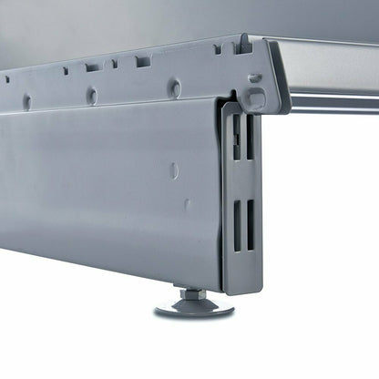 Silver End of Run Upright and Leg for Retail Shelving - H2100 x D470mm