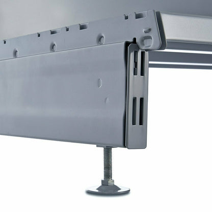 Silver End of Run Upright and Leg for Retail Shelving - H2100 x D470mm