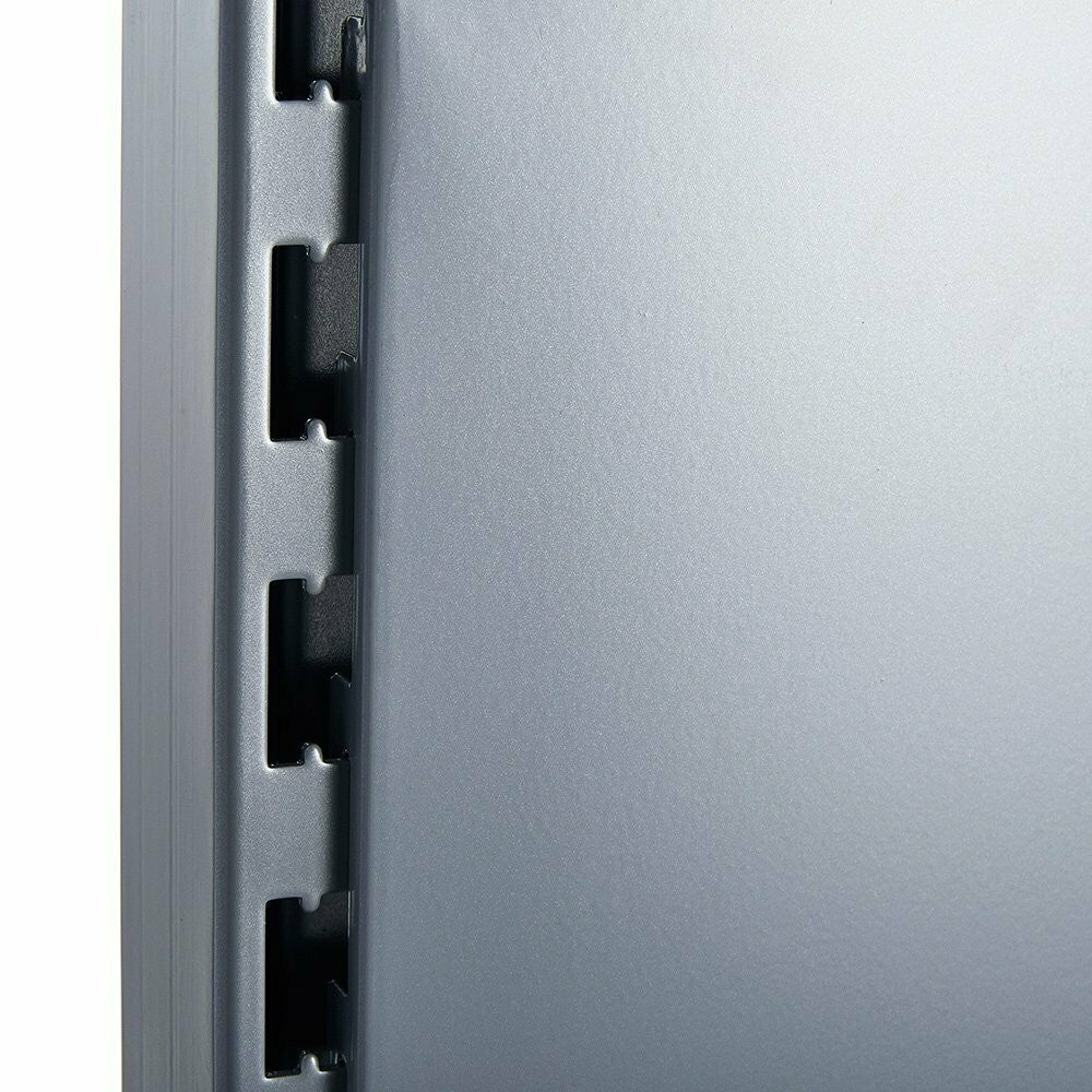 Silver End of Run Upright and Leg for Retail Shelving - H2100 x D470mm