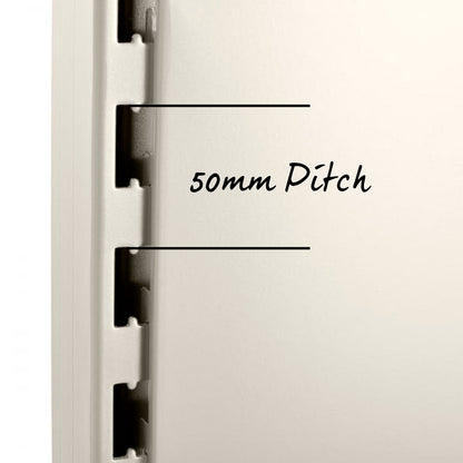 Jura White End of Run Upright and Leg for Retail Shelving - H1800 x D470mm